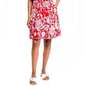 Knox Rose red and white tiered ruffle skirt, size XL